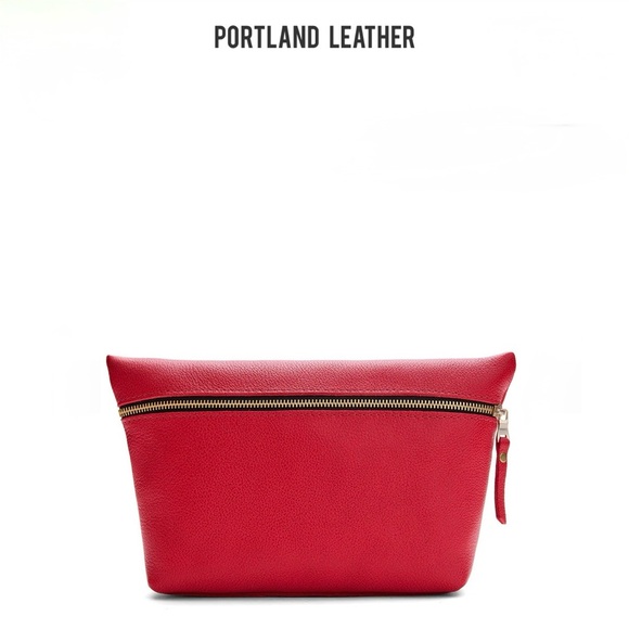 Portland Leather Handbags - PLG X-Large Makeup Bag in Ruby NWOT